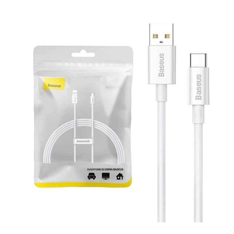 CABLU alimentare si date Baseus Superior- Fast Charging Data Cable pt smartphone- USB la USB Type-C 100W- braided- 15m- alb P103