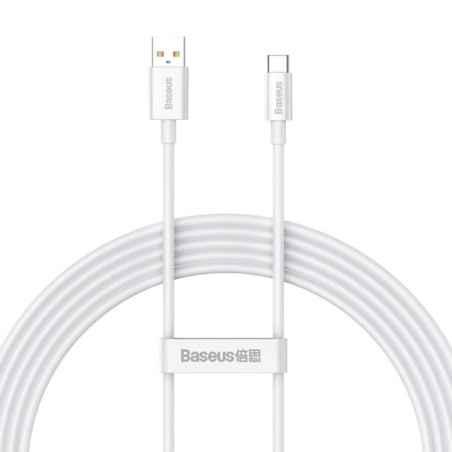 CABLU alimentare si date Baseus Superior- Fast Charging Data Cable pt smartphone- USB la USB Type-C 100W- braided- 2m- alb P1032