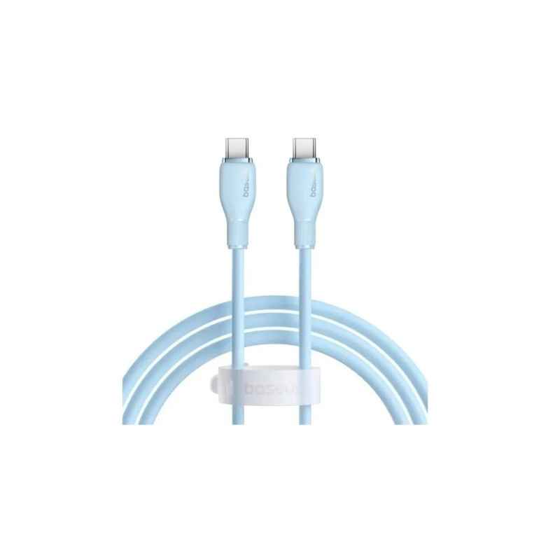 CABLU alimentare si date Baseus Pudding- Fast Charging Data Cable pt smartphone- USB Type-C la USB Type-C 100W- 12m- albastru P1