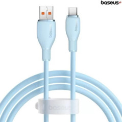 CABLU alimentare si date Baseus Pudding- Fast Charging Data Cable pt smartphone- USB la USB Type-C 100W- 2m- albastru P103557033