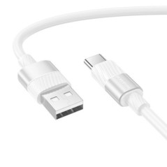 CABLU alimentare si date Borofone BX106- Fast Charging Data Cable pt smartphone- USB la USB Type-C 3A- 1m- alb 6941991113499timb