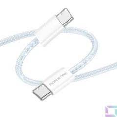 CABLU alimentare si date Borofone BX103- Fast Charging Data Cable pt smartphone- USB Type-C la USB Type-C 60W- 1m- alb 694199110