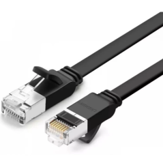 PATCH CORD UTP Ugreen Cat6- NW101 fire din cupru- flat- viteza maxima 1 Gbps- 05m- negru 50183timbru verde 008 lei) - 6957303851