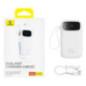 POWER BANK Baseus Qpow2 Dual-Cable- 10000mAh- PD 30 QC 30 225W- 1 x USB, 1 x Iphone Lightning, 2 x USB Type-C- digital display