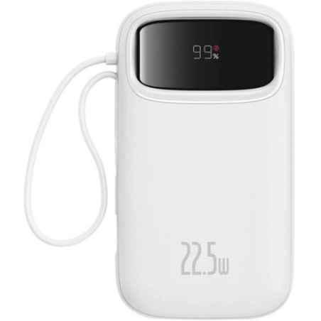 POWER BANK Baseus Qpow2- 20000mAh- 225W- 1 x USB, 1 x USB Type-C- 1 x Lightning- total 3A- include cablu USB Type-C 03m- alb- P1