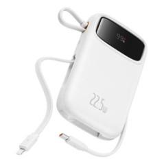 POWER BANK Baseus Qpow2- 20000mAh- 225W- 1 x USB, 1 x USB Type-C- 1 x Lightning- total 3A- include cablu USB Type-C 03m- alb- P1