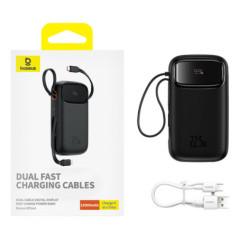 POWER BANK Baseus Qpow2- 10000mAh- 225W- 1 x USB, 1 x USB Type-C- 1 x Lightning- total 3A- include cablu USB Type-C 03m- negru-