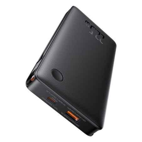 POWER BANK Baseus Airpow lite- 10000mAh- 225W- 1 x USB, 1 cablu x USB Type-C- 1 cablu x Iphone Lightning- total 3A- negru- P1006