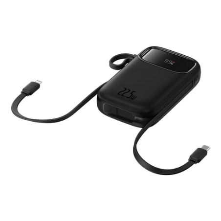 POWER BANK Baseus Qpow2 Dual-Cable- 20000mAh- PD 30 QC 30 225W- 1 x USB, 1 x Iphone Lightning, 2 x USB Type-C- digital display