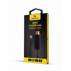 CABLU video GEMBIRD- adaptor USB-C Type-CT) la HDMIT)- 2m- rezolutie maxima 4K3840 x 2160) la 30Hz- negru- A-CM-HDMIM-01timbru v