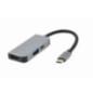 DOCKING Station Gembird universal-3-in-1- conec PC USB Type C- USB-C x 1- USB-A 31 x 1- HDMI x 1- PD 87W- argintiu A-CM-COMBO3-0