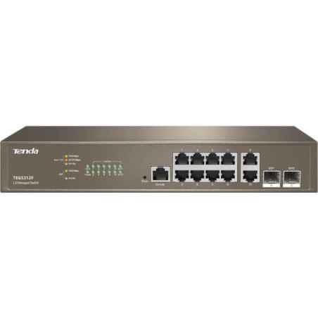 SWITCH TENDA managed layer 3- 10 porturi 10/100/1000 Ethernet Base-T- 2 porturi 1000 SFP Base-X- metalic TEG5312F timbru verde 2