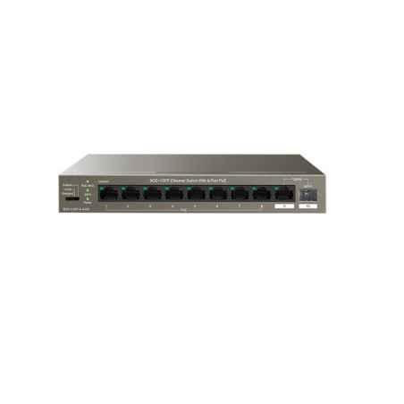 SWITCH TENDA unmanaged- 10 porturi RJ-45 gigabit PoE- max 102W- IEEE 8023af/at- metalic TEG1110PF-8-102Wtimbru verde 2 lei)