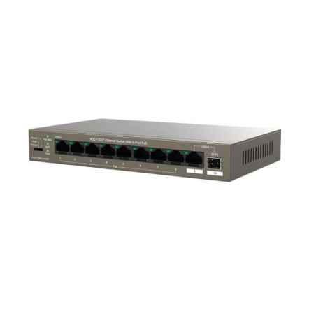 SWITCH TENDA unmanaged- 10 porturi RJ-45 gigabit PoE- max 102W- IEEE 8023af/at- metalic TEG1110PF-8-102Wtimbru verde 2 lei)