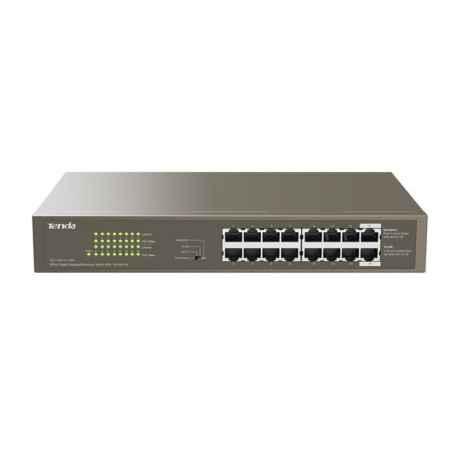 SWITCH TENDA unmanaged- 16 porturi PoE RJ-45 gigabit- max 135W- IEEE 8023af- metalic TEG1116P-16-150W timbru verde 2 lei)