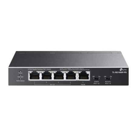 SWITCH PoE TP-LINK- 5 porturi Gigabit1-Port PoE in si 4 PoE out)- IEEE 8023at/af- buget PoE 66W maxim- carcasa metalica TL-SG100