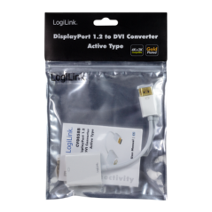 CABLU video LOGILINK- adaptor DisplayPortT) 11 la DVI-D DLM)- 015m- conectori auriti- rezolutie maxima Full HD2560 x 1600) la 60