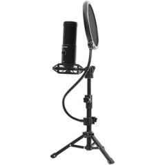 LORGAR Voicer 721- Gaming Microphone- Black- USB condenser microphone with tripod stand and pop filter LRG-CMT721timbru verde 01