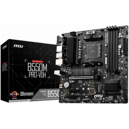 PLACA de BAZA MSI B550M PRO-VDH- skt AM4- mATX- AMD B550- 4 x DDR4- max 128 GB- 4 x SATA- 2 x M2- 71- B550M_PRO-VDH