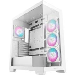 CARCASA DeepCool CG580 4F Wh- middle tower- gaming- fara sursa- suporta 8xfan- 4xfan 120mm ARGB inclus- PSU shroud- USB-C x 1- U
