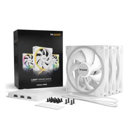 Set 3 ventilatoare be quiet! LIGHT WINGS White140mm 1500 rpm- Rifle bearing- 4-pin PWM- ARGB LED- BL102timbru verde 054 lei)