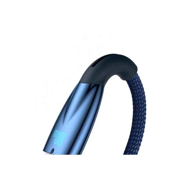 CABLU alimentare si date Baseus Glimmer- Fast Charging Data Cable pt smartphone- USB la USB Type-C 100W- 2m- albastru CADH000503