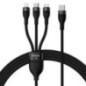 CABLU alimentare si date Baseus Flash Series II One-for-three- pt smartphone- USB Type-C la Micro-USBLightningUSB Type-C 100W- 1