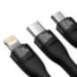 CABLU alimentare si date Baseus Flash Series II One-for-three- pt smartphone- USB Type-C la Micro-USBLightningUSB Type-C 100W- 1