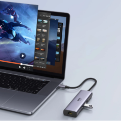 DOCKING Station Ugreen- CM512 conec PC USB Type-C- USB 30 x 2-cititor SD/micro SD x 1- RJ-45 x 1-HDMI 4Kx1 la 60Hz-USB-C x 1 PD