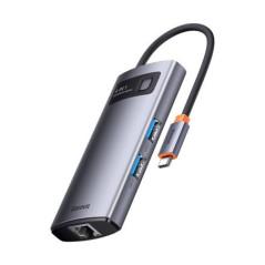 DOCKING Station Baseus Gleam Series- conectare PC USB Type-C- USB 30 x 3- RJ-45 x 1- LED- gri WKWG070113timbru verde 08 lei) - 6