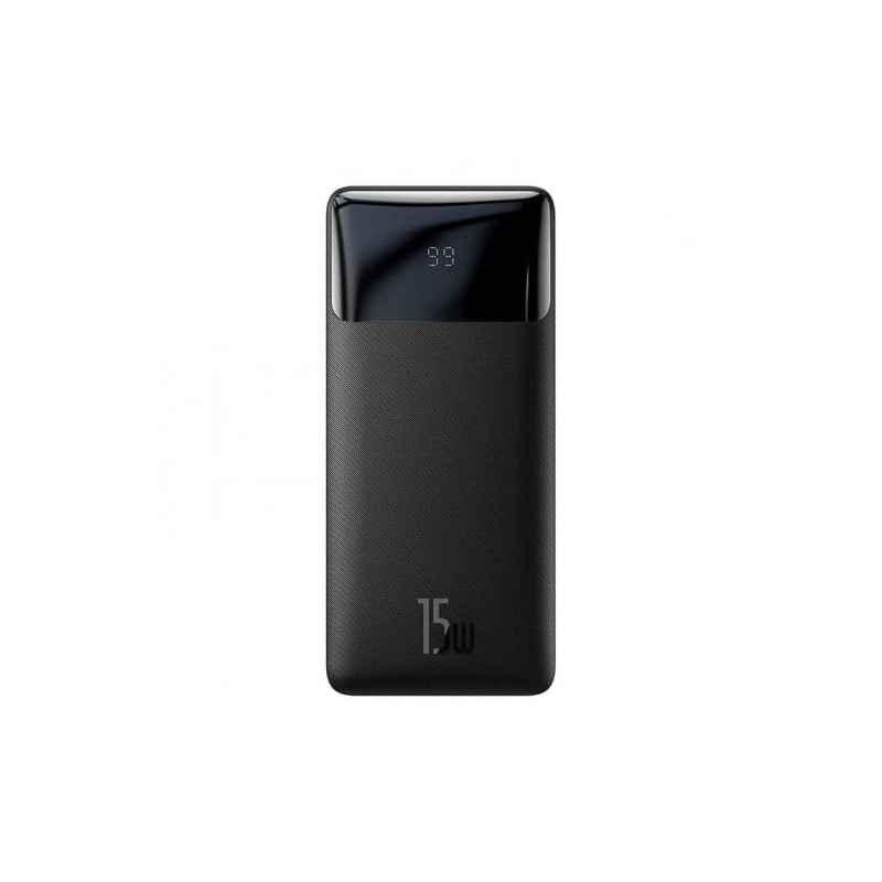 POWER BANK Baseus Bipow- 10000mAh- 15W- 2 x USB, 1 x USB Type-C- digital display pt status baterie- total 3A- negru- PPBD050001t