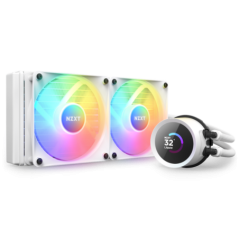 Cooler NZXT Kraken 240 RGB- skt universal- racire cu lichid- ventilator 120 mm x 2- 1800 rpm- iluminat RGB- RL-KR240-W1timbru ve