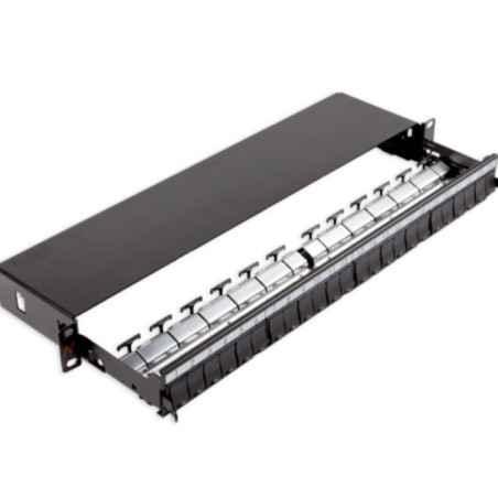 Patch Panel neechipat - Modular Sliding - Cat 5- 6- 6A- 7- 7A - Cupru - 24 - Snap-in - LANmark - Negru