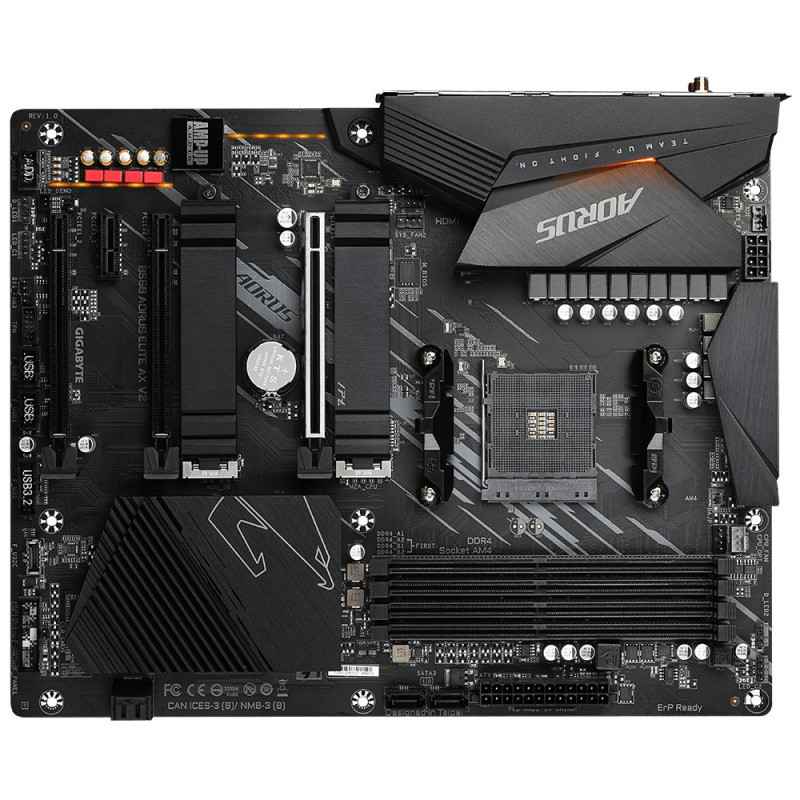 PLACA de BAZA Gigabyte B550 AORUS ELITE AX V2- skt AM4- ATX- AMD B550- 4 x DDR4- max 128 GB- 4 x SATA- 2 x M2- 71- B550 AORUS EL