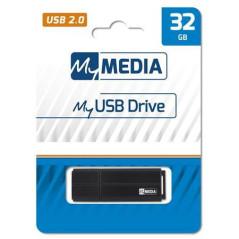 MEMORIE USB VERBATIM MYMEDIA- USB 20- 32GB- NEGRU 69262TIMBRU VERDE 003 LEI)