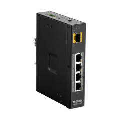SWITCH D-Link PoE unmanaged- 4 x 100/1000 RJ45 PoE- 1 x 100/1000 slot SFP- 120 W buget PoE- carcasa metalica