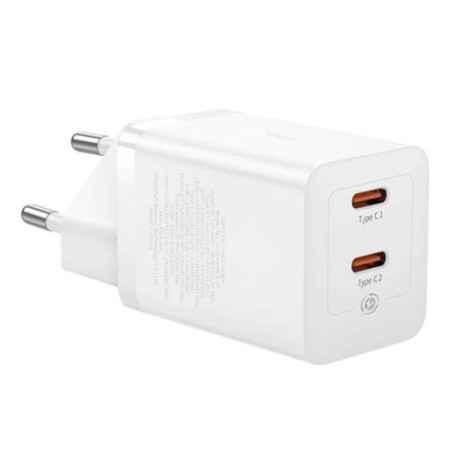 INCARCATOR retea Baseus GaN5- Quick Charge 40W- 2 x USB Type-C- alb P10110804217-Z1timbru verde 018 lei) - 6932172646257
