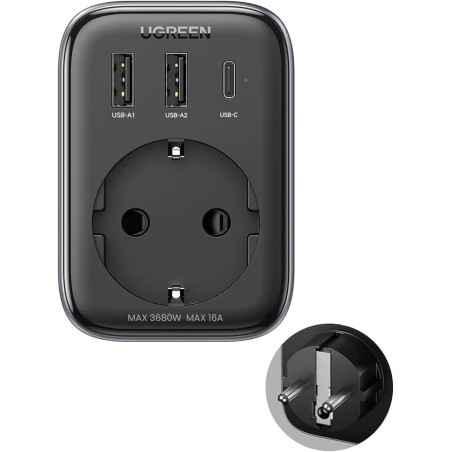 INCARCATOR retea Ugreen- CD314 Quick Charge 30W- 1 x Shucko- 2 x USB- 1 x USB Type-C- gri 90613timbru verde 018 lei) - 695730389