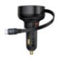 INCARCATOR auto Baseus Enjoyment Pro- 1 x USB Type-C cablu retractabil- 1 x USB - total output 60W- pt bricheta auto- negru C000