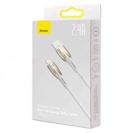 CABLU alimentare si date Baseus Glimmer- Fast Charging Data Cable pt smartphone- USB la Iphone Lightning- 1m- alb CADH000202timb