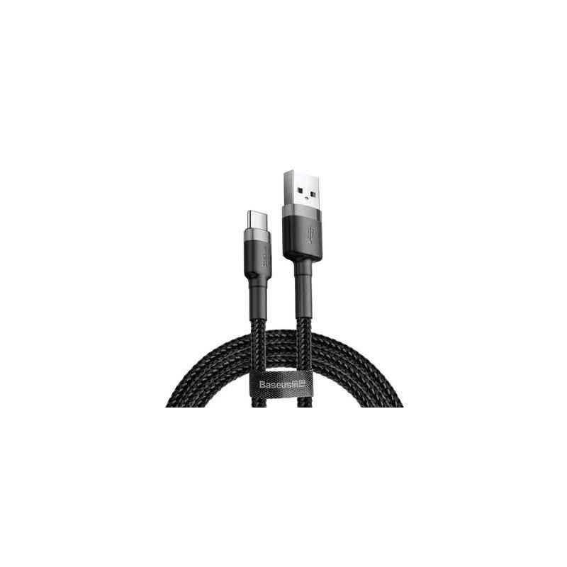 CABLU alimentare si date Baseus Cafule- Fast Charging Data Cable pt smartphone- USB la USB Type-C- 3m- brodat- grinegru CATKLF-U