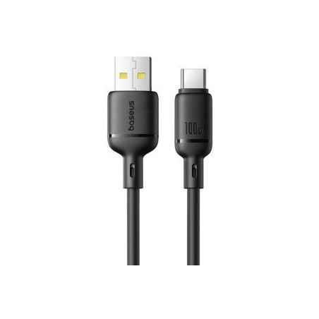 CABLU alimentare si date Baseus Silky- Fast Charging Data Cable pt smartphone- USB la USB Type-C 100W- 1m- negru P10377703113-00