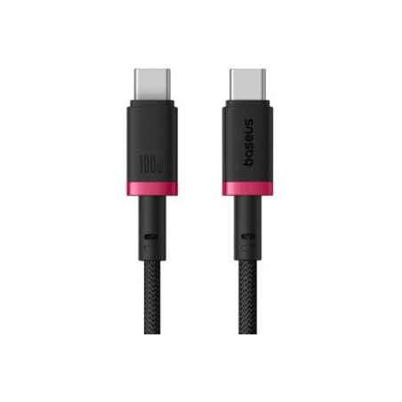 CABLU alimentare si date Baseus Dura- Fast Charging Data Cable pt smartphone- USB Type-C la USB Type-C 100W- braided- 1m- rosu