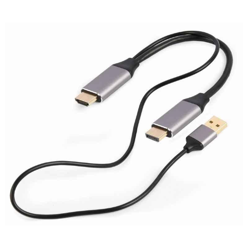 ADAPTOR video GEMBIRD- adaptor HDMIT) la DisplayPortT)- 2m- rezolutie maxima 4K3840 x 2160) la 60Hz- USB power- negru- A-HDMIM-D
