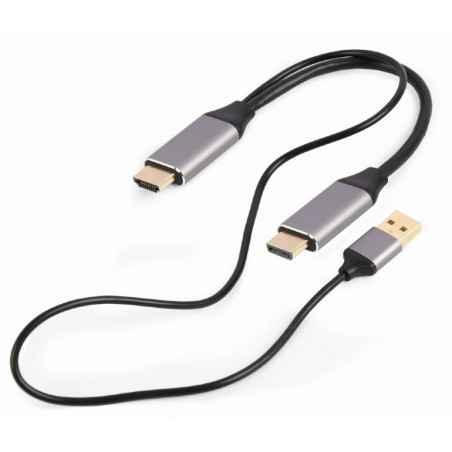 ADAPTOR video GEMBIRD- adaptor HDMIT) la DisplayPortT)- 2m- rezolutie maxima 4K3840 x 2160) la 60Hz- USB power- negru- A-HDMIM-D