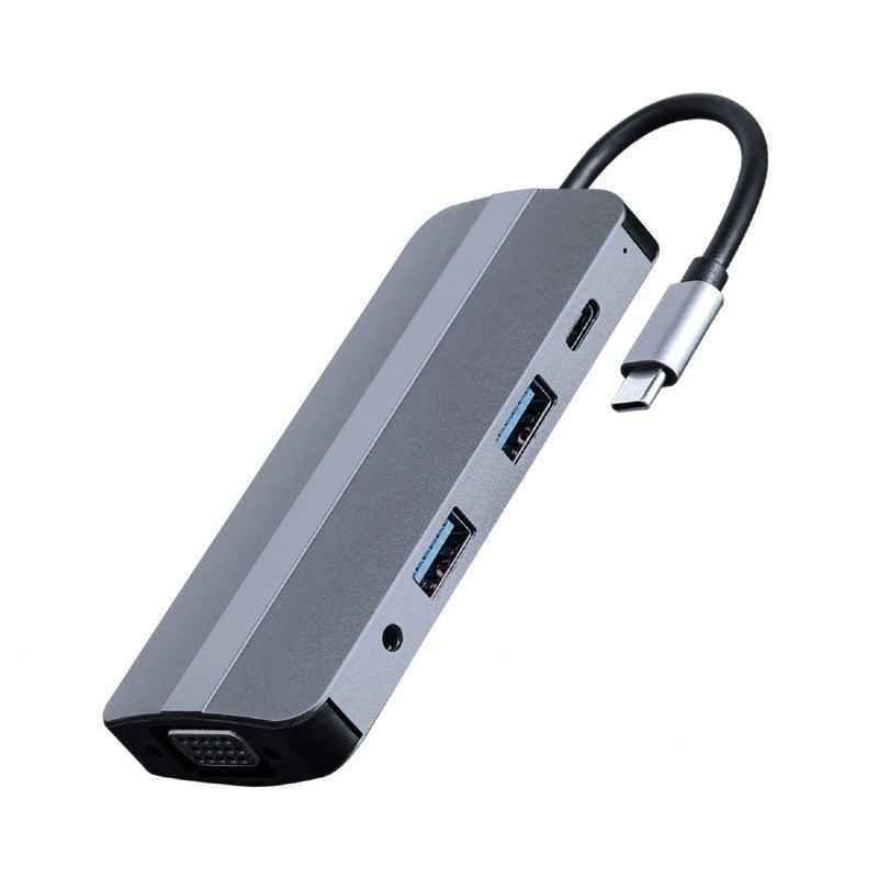DOCKING Station Gembird universal-8-in-1- conec PC USB Type C- USB-C x 1- USB-A 31 x 2- HDMI x 1- VGA x 1- PD 87W- SD/microSD ca