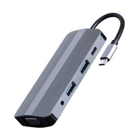 DOCKING Station Gembird universal-8-in-1- conec PC USB Type C- USB-C x 1- USB-A 31 x 2- HDMI x 1- VGA x 1- PD 87W- SD/microSD ca