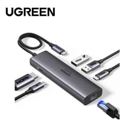 DOCKING Station Ugreen- CM512 conec PC USB Type-C- USB 32 x 2- RJ-45 x 1-HDMI 4Kx1 la 60Hz-USB-C x 1 PD 100W- aluminiu- gri 4500