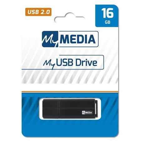 MEMORIE USB VERBATIM MYMEDIA 16GB- USB 20- NEGRU 69261TIMBRU VERDE 003 LEI)