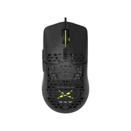 MOUSE DELUX- gaming- cu fir- USB- optic- 7200 dpi- butoane/scroll 7/1- RGB light- cablu braided- negru- M700A-BKtimbru verde 018